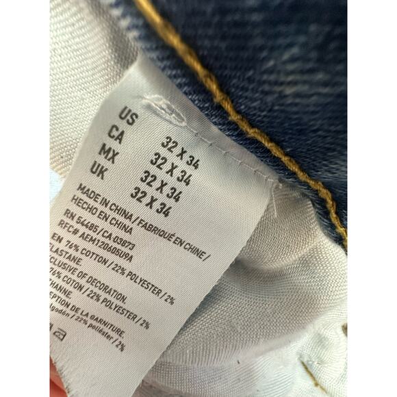 American Eagle Mens Relaxed Straight Extreme Flex Light Blue Jeans Size 32 X 34 - Picture 4 of 11